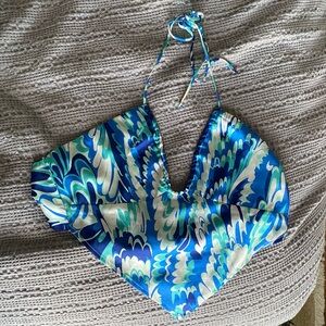 Cotton Candy LA Blue Halter Handkerchief Top S